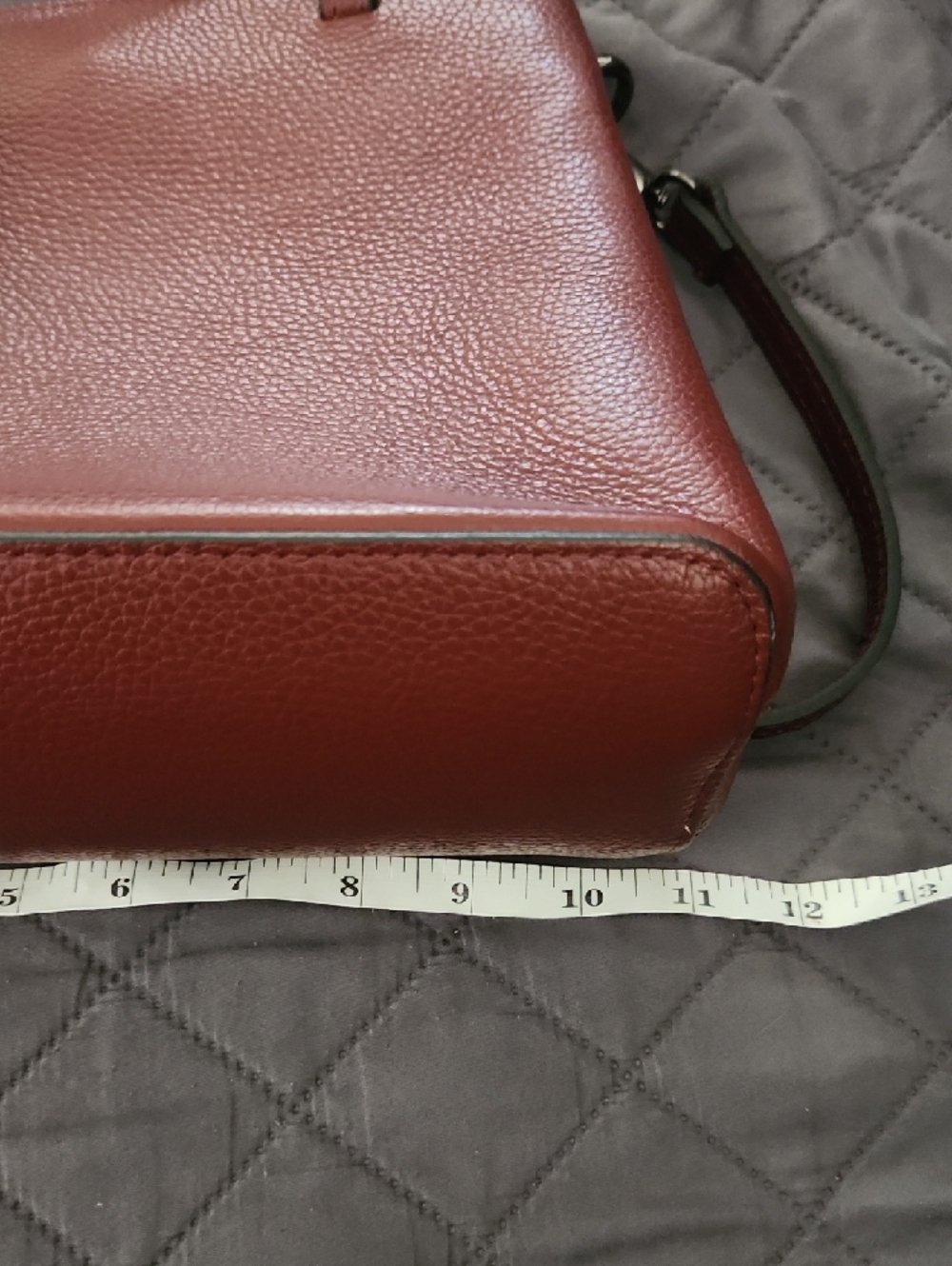 Borse In Pelle Uno Alla Volta Burgundy Shoulder Bag - Picture 8 of 11